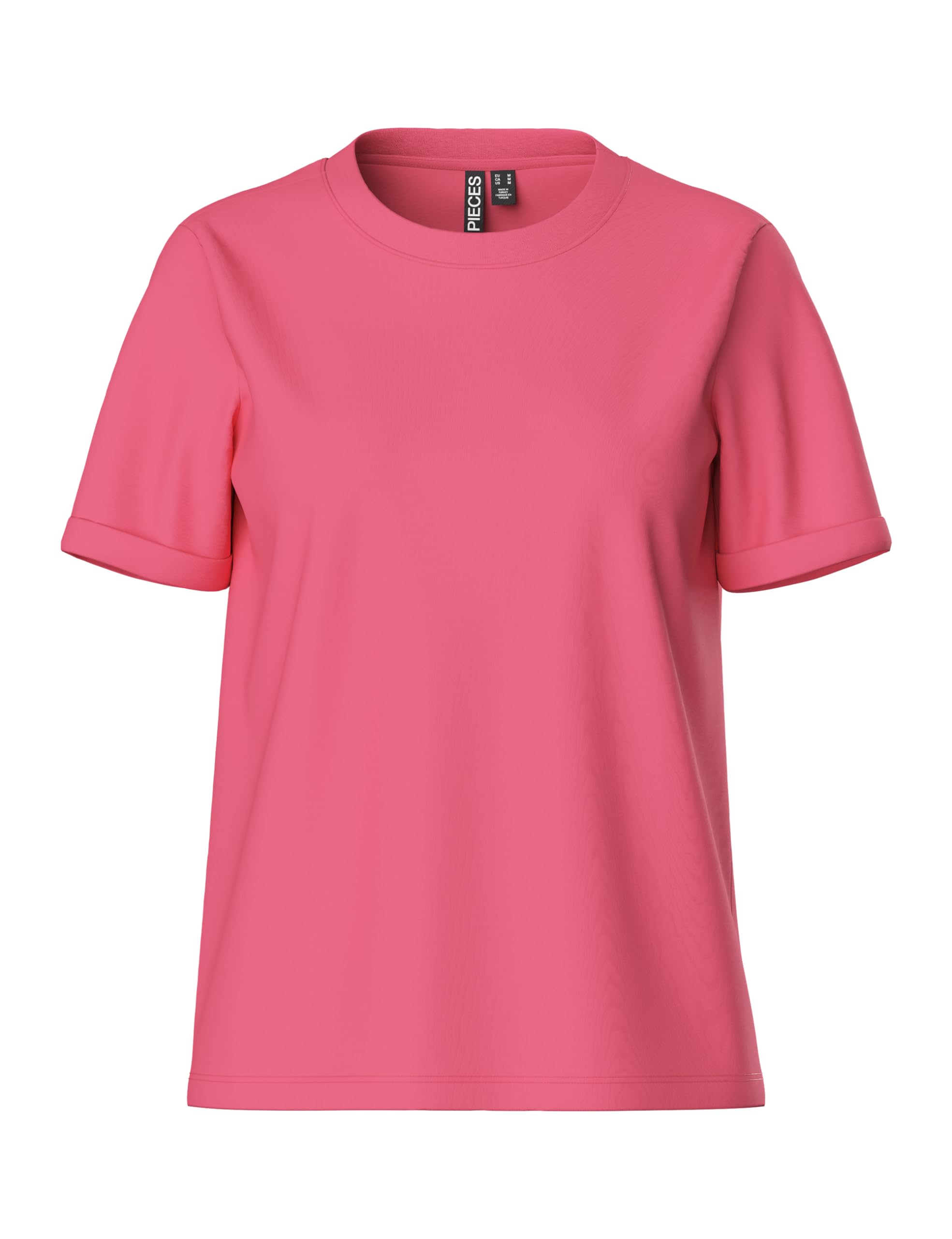 Pcria SS Fold Up Solid Tee Noos BC, Pink Lemonade, XS