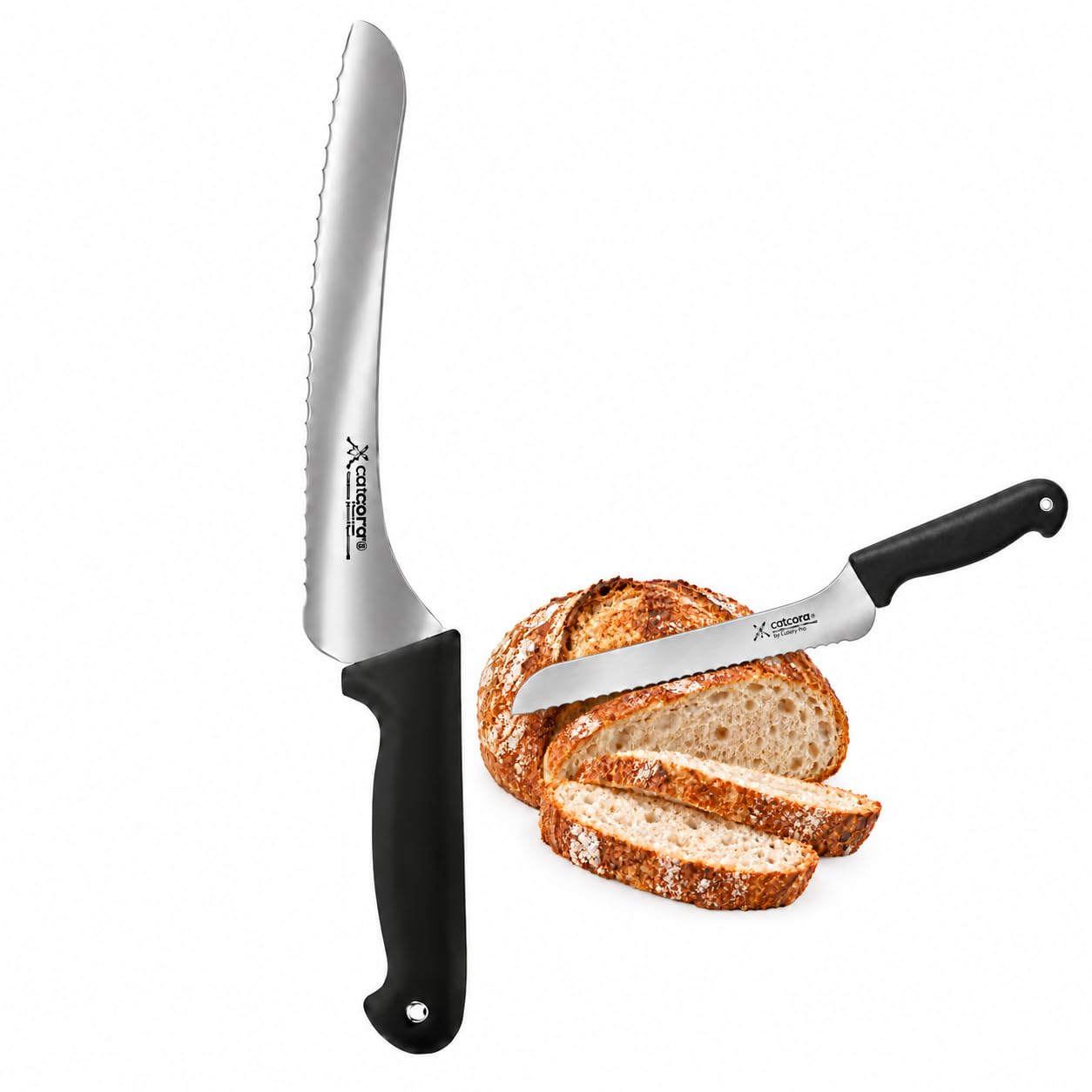 CAT CORA Chef Knife, Professional 8-Inch German Steel Blade For Produce, Meat, Herb Cutting, Ergonomic Soft-Grip Handle, NSF-Certified Kitchen Knife — Amazon image 8