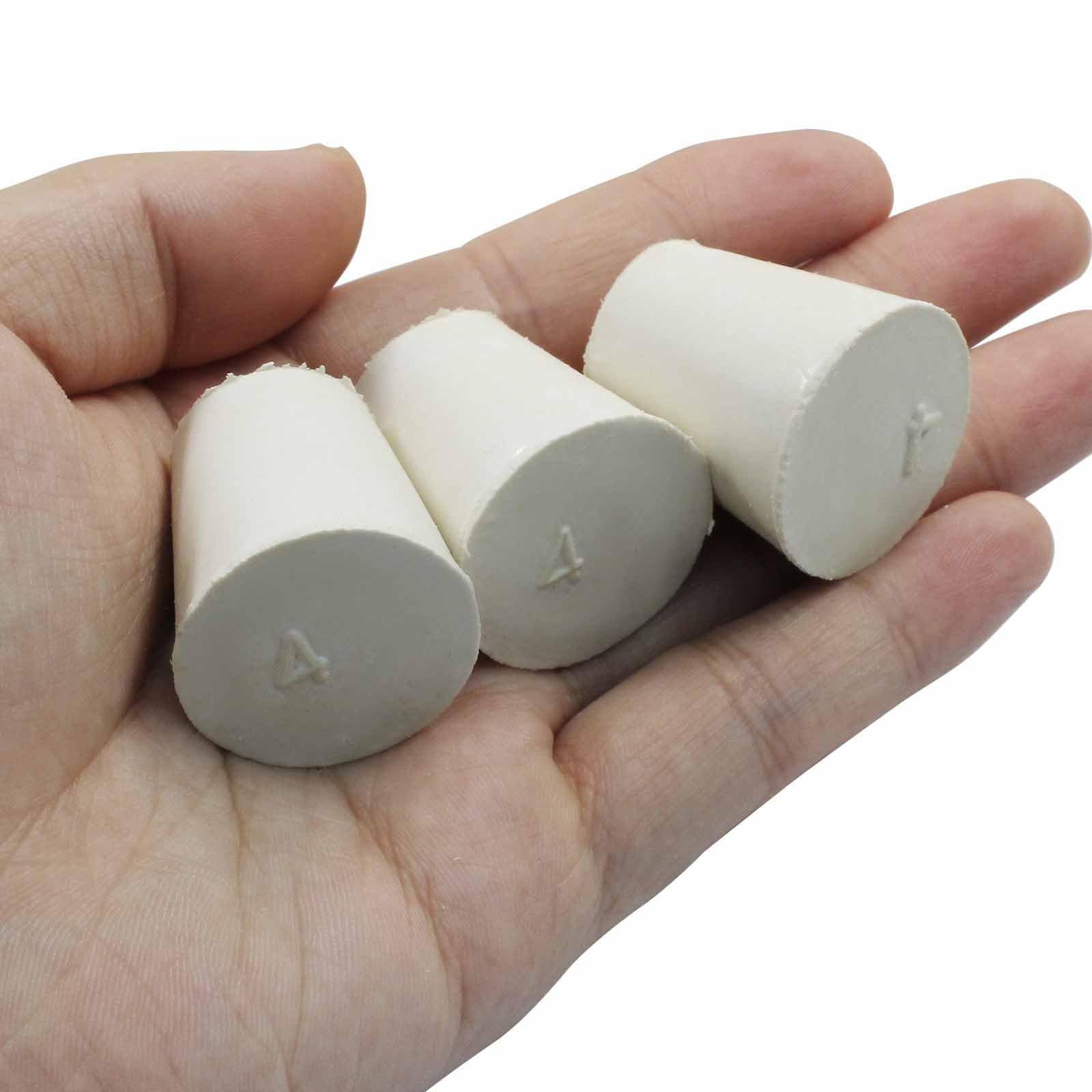 Bonsicoky 10 Pack Solid Rubber Stoppers, Size 4#, White — Amazon image 3