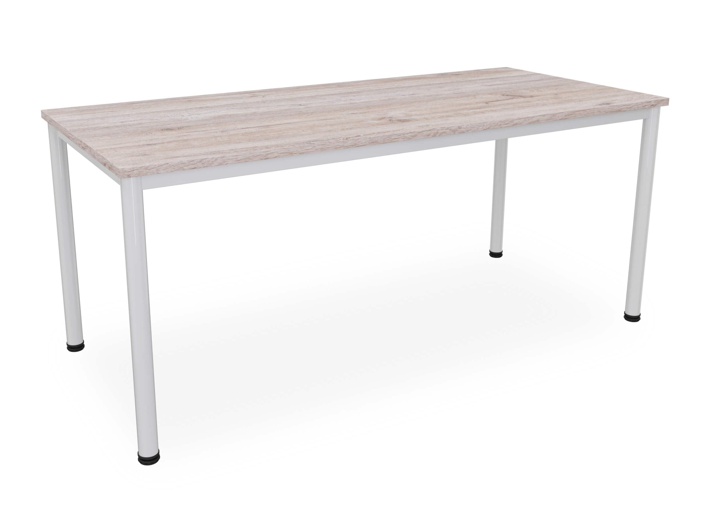 Schreibtisch Verschiedene Größen und Farben, Konferenztisch graues Metallgestell, Stabiler Besprechungstisch Arbeitstisch, Bürotisch hauseigene Fertigung (B: 180 cm x T: 80 cm, Eiche modern)
