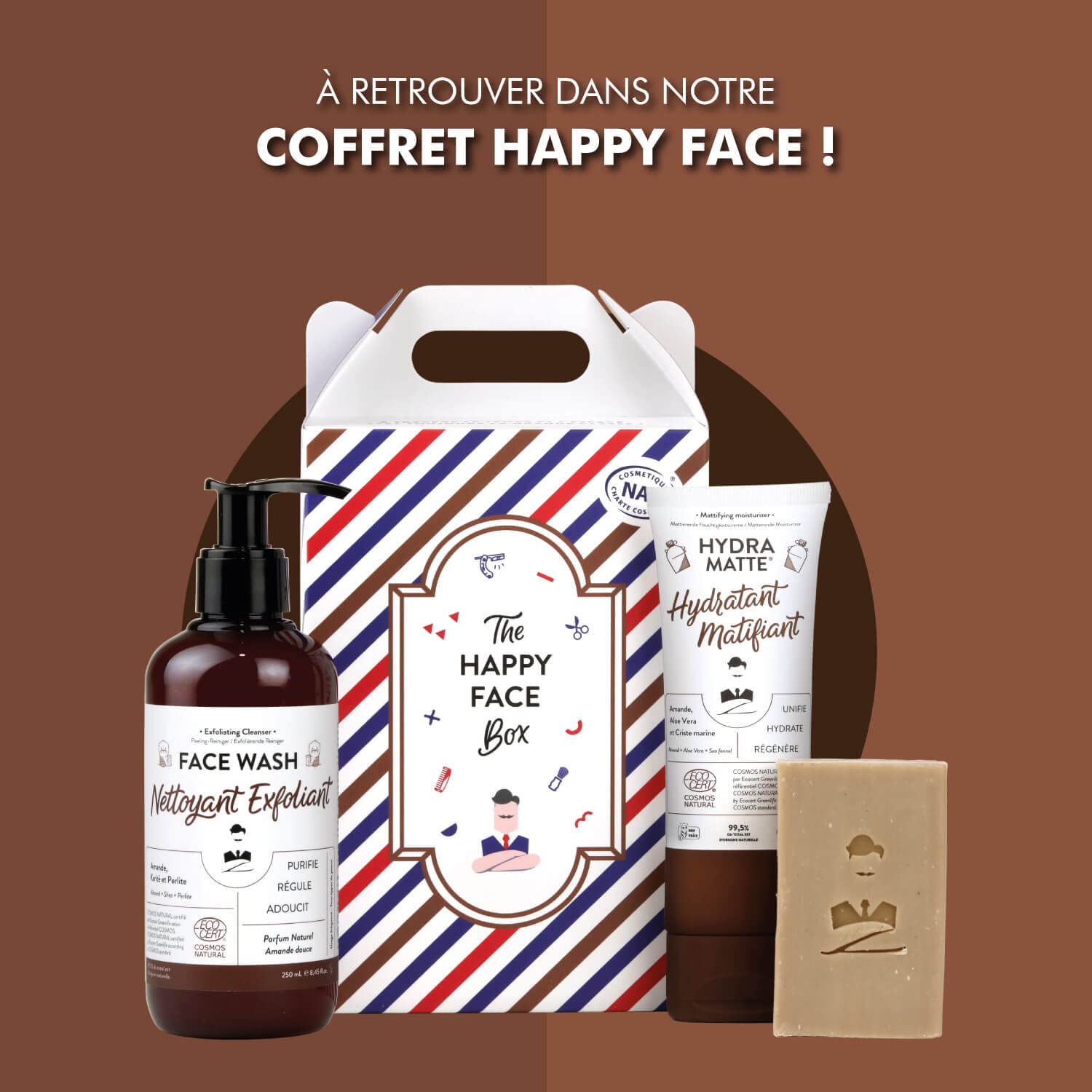Nettoyant Exfoliant visage pour homme de Monsieur BARBIER | Soin visage Naturel, Végan et Français | Gommage contre les peaux mortes, les points noirs et les impuretés pour un teint lumineux | 250mL