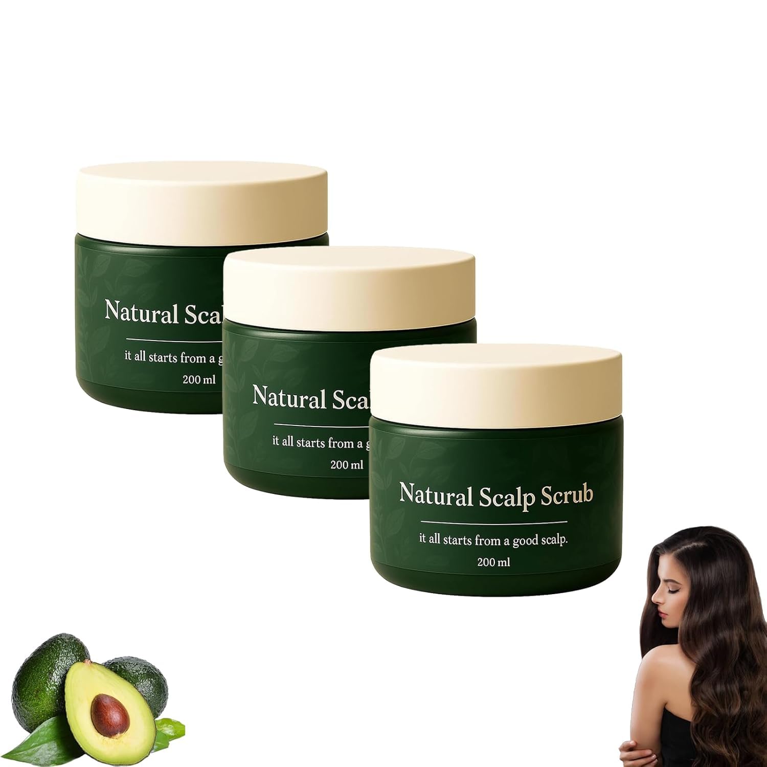Exfoliante Natural para el Cuero Cabelludo: Limpieza Profunda, Nutrición, Hidratación y Comodidad. Alivia la Sequedad en Todo Tipo de Cabello.