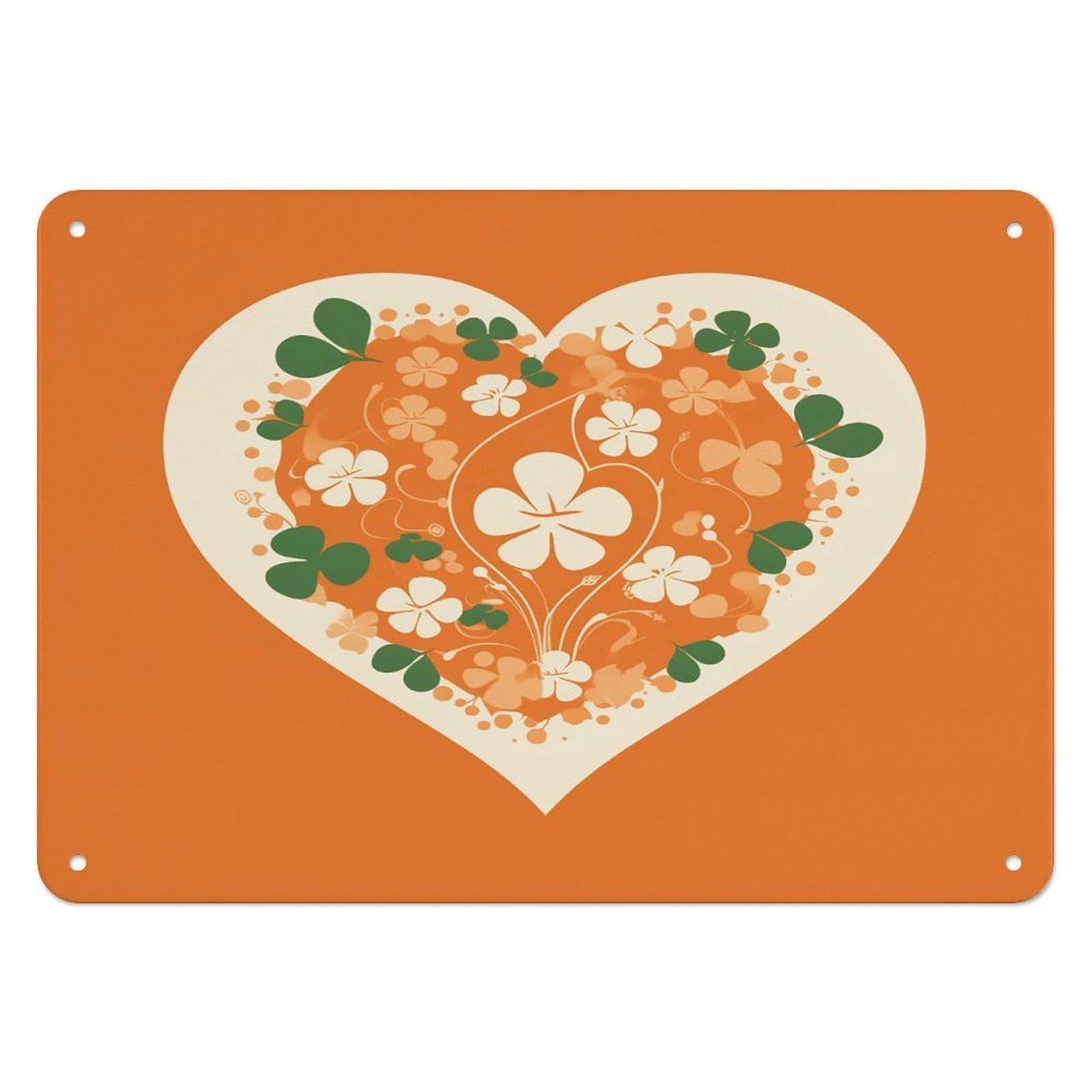 Btcowzrv Style Heart Shape On Background Metal Sign, 5.5" X 7.9" Tin Wall Decor, Wall Art Plaques For Home Wedding Decor Room Living Room Decoration