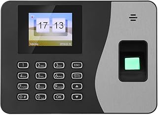 Clock, Clock Time Recorder TFT LCD Screen Fingerprint Attendance Recorder T9 Input Method Attendance Recorder for Door(C26 British Standard, 110-240V)