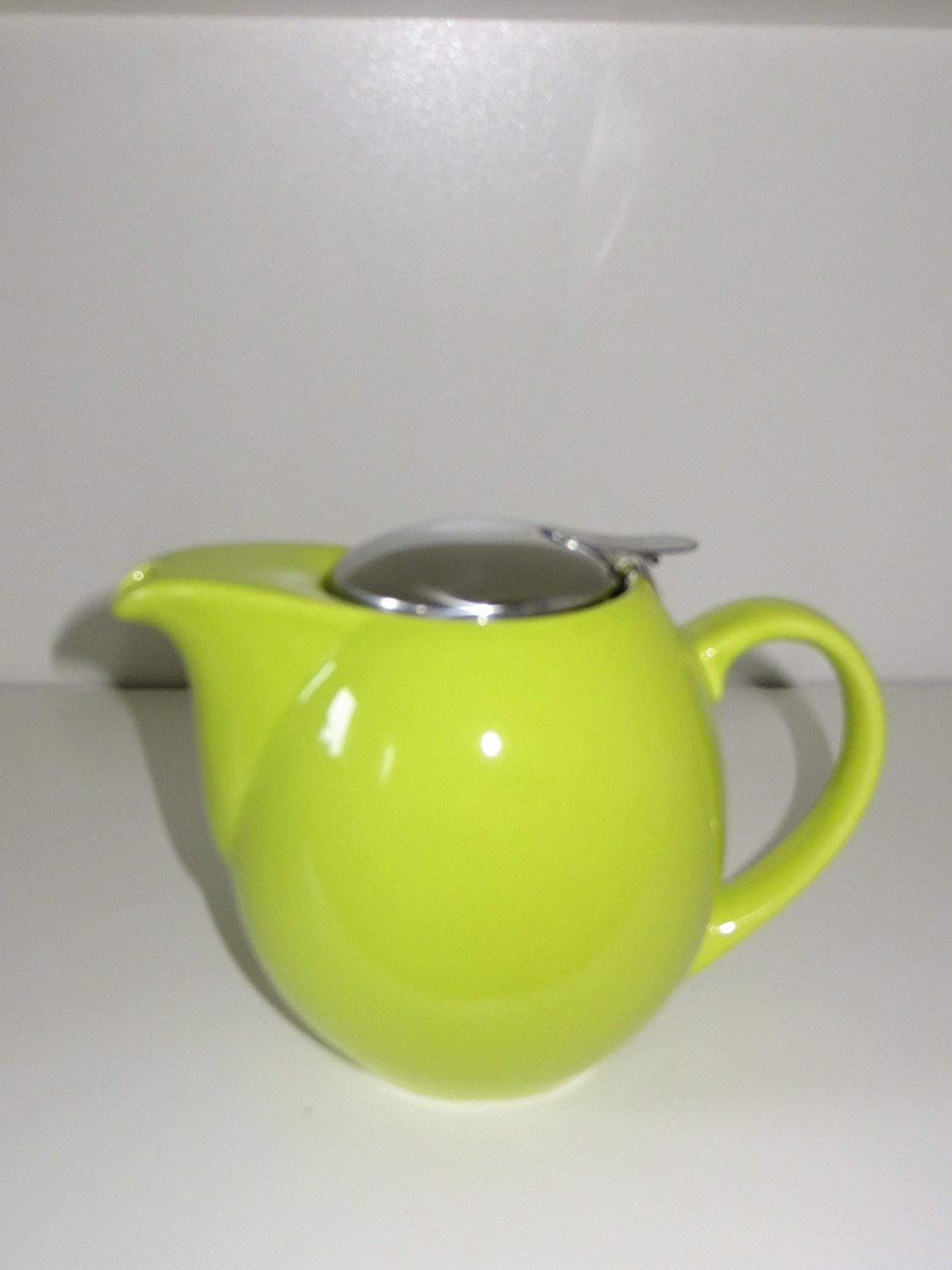 Cha Cult Kanne Saara Porzellan, Lime-Grün 0,9 l, mit Edelstahlfilter und Deckel.