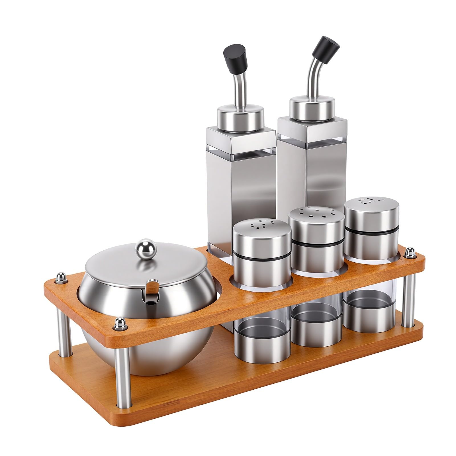 Edelstahl-Gewürzdosen-Set, Stilvolle, Rostfreie Spender für die Hausmannskost, 304 Edelstahl, 6-teilig