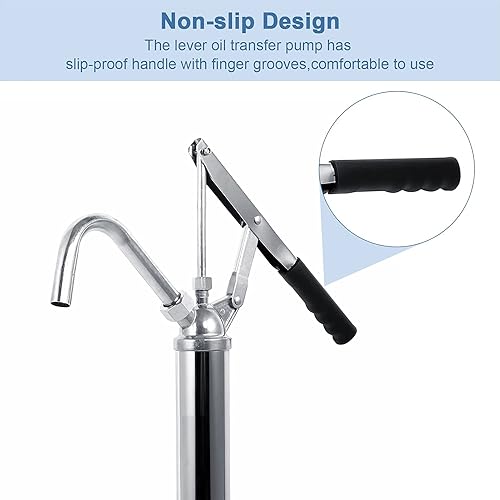 Miniatura 3 de Bomba de barril de palanca de hierro fundido Bomba de barril de palanca de combustible de transferencia de aceite Bomba manual de aceite de 55