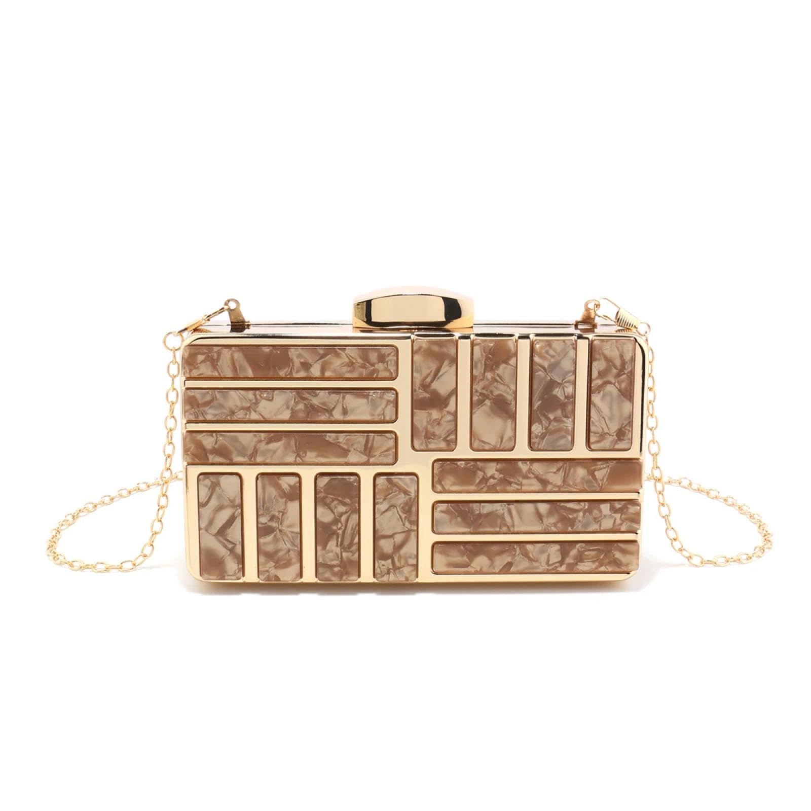 Abendtasche Damen Clutch Acryl Frauen Clutch Abend Taschen Klappe Hollow Out Glitter Handtaschen Metall Kette Party Hochzeit Braut