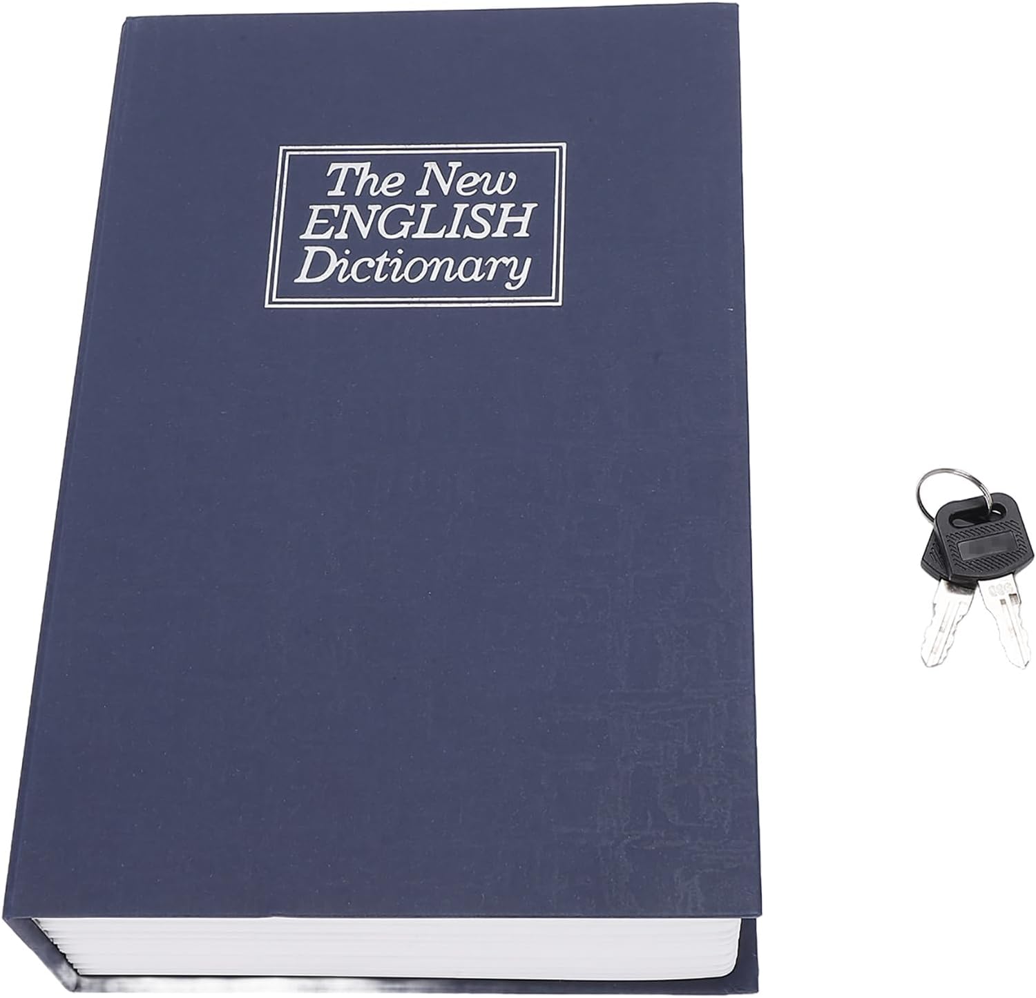 Dictionary Book Safe Box Key Lock Secret Storage Compartment for Home Office Travel Iron Material (Medium Key Style)