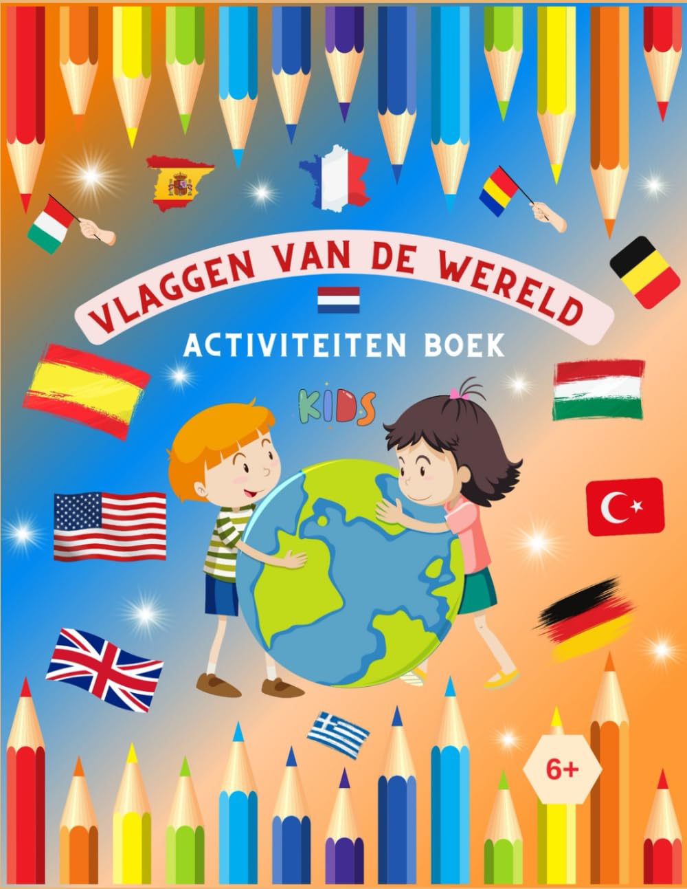 Vlaggen van de Wereld: Doeboek voor kinderen vanaf 6 jaar: vlag, kaart, landembleem en landdetails
