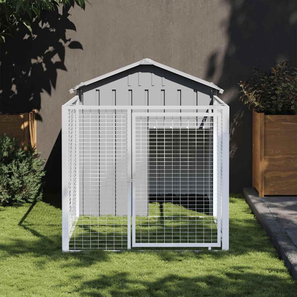 Niche pour chiot sécurisée en acier galvanisé anti-fugue avec enclos