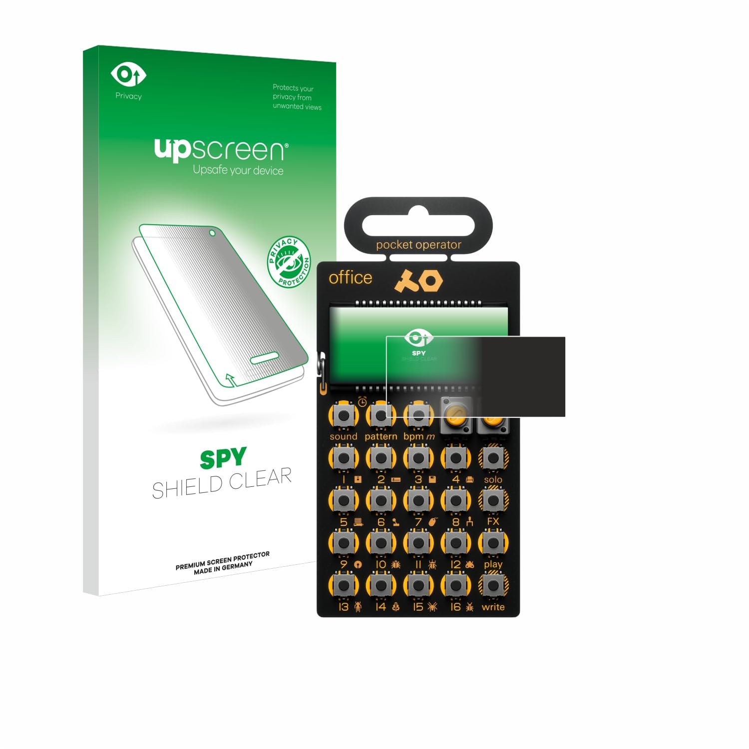 upscreen Privacy Screen Protector compatible with Teenage Engineering PO-24 office - Anti-Spy Screen Protection, 1-Pack