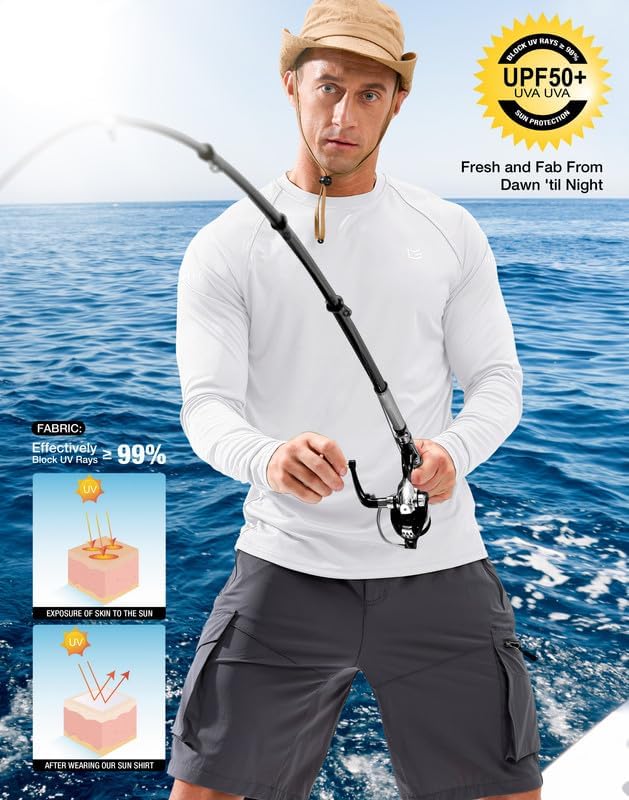 Men's Sun Protection Long Sleeve Shirts UPF 50+ - Image 5