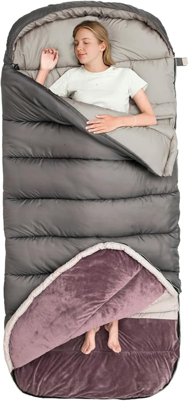 0 Degree Sleeping Bag XL for Adults Cold Weather Sleeping Bags Winter Big and Tall Large Sleeping Bags Zero Degree Camping