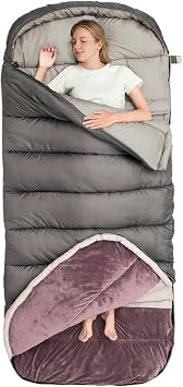 BISINNA 0 Degree Sleeping Bag XL for Adults Cold Weather Sleeping Bags Winter Big and Tall Large Sleeping Bags Zero Degree Camping