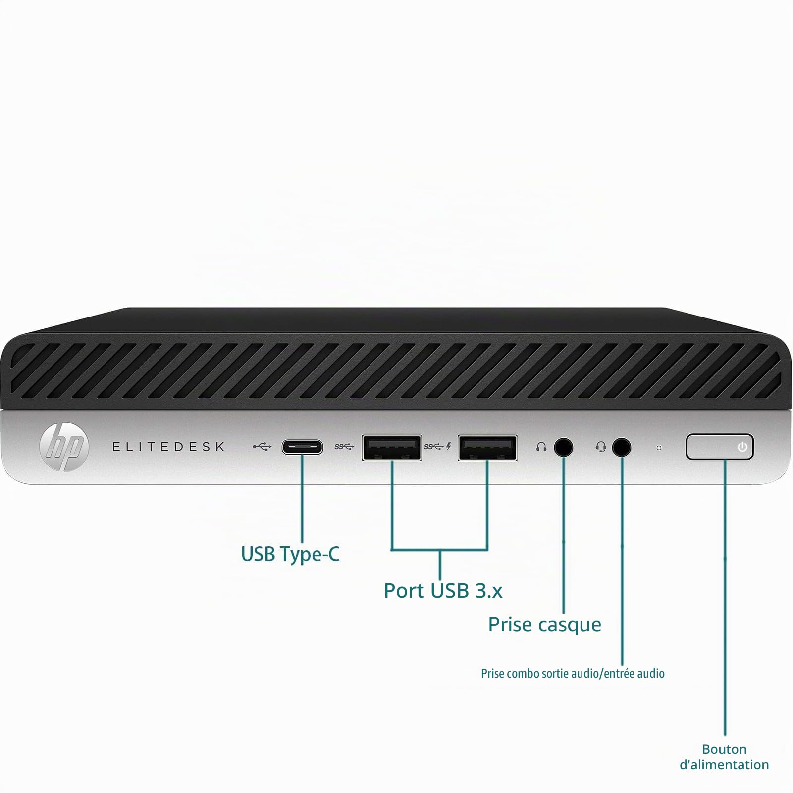 HP EliteDesk 800 G3 Mini ordinateur de bureau Intel Core i5-7500, 16 Go de RAM, SSD 512 Go, WiFi, Bluetooth, clavier américain, Windows 11 Pro (reconditionné)