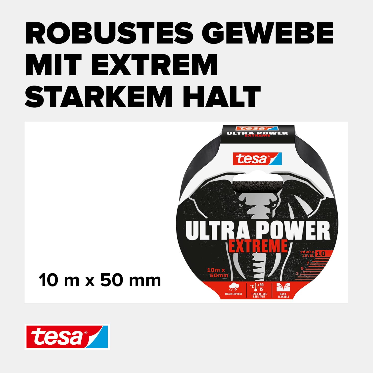 Tesa 56622-00000-00 Ultra Power Extreme Repair Tape Black 10m X 50mm 07 6646
