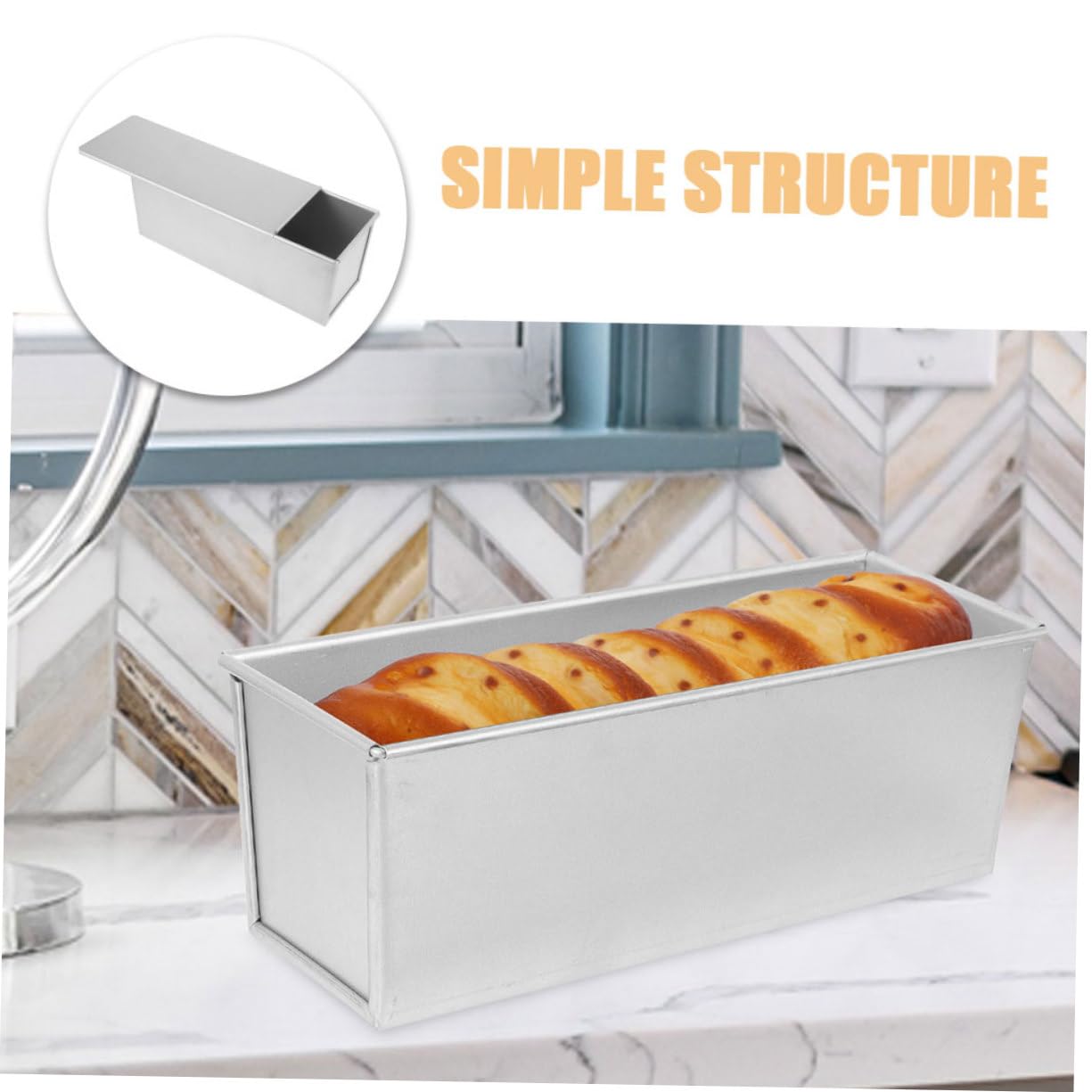 Alipis 3piezas Molde De Pan Con Tapa Deslizante Antiadherente Para Hornear Pan De Caja Para Tostadas y Sándwiches