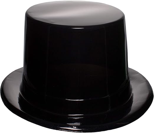 Black plastic top hat Clearance