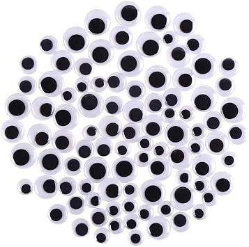 DECORA 200 Pieces 12mm-20mm Peel and Stick Wiggle Googly Eyes for DIY Craft Scrapbooking Decoration