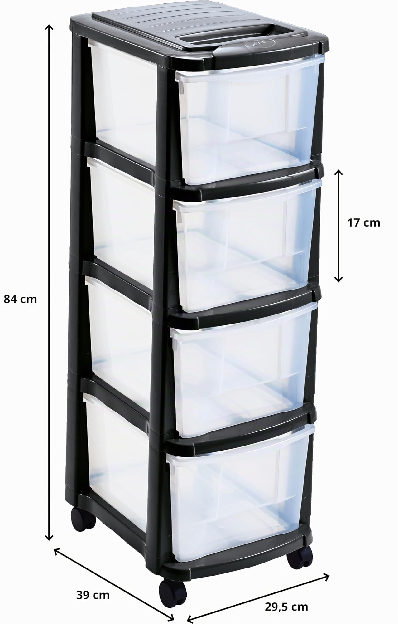 M-Home Rollcontainer PLS6241 Schubladenrollwagen mit 4 Schubladen