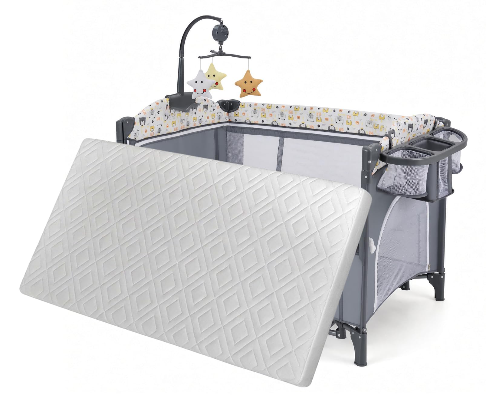 Cuddle Cloud Quilted Polypropylene Foam Cot Mattress Compatible to Fit Babies and Toddlers Cot Bed Super Soft, Extra Thick & Breathable Cot Bed Mattress Removable Washable Cover (84X37X5cm)