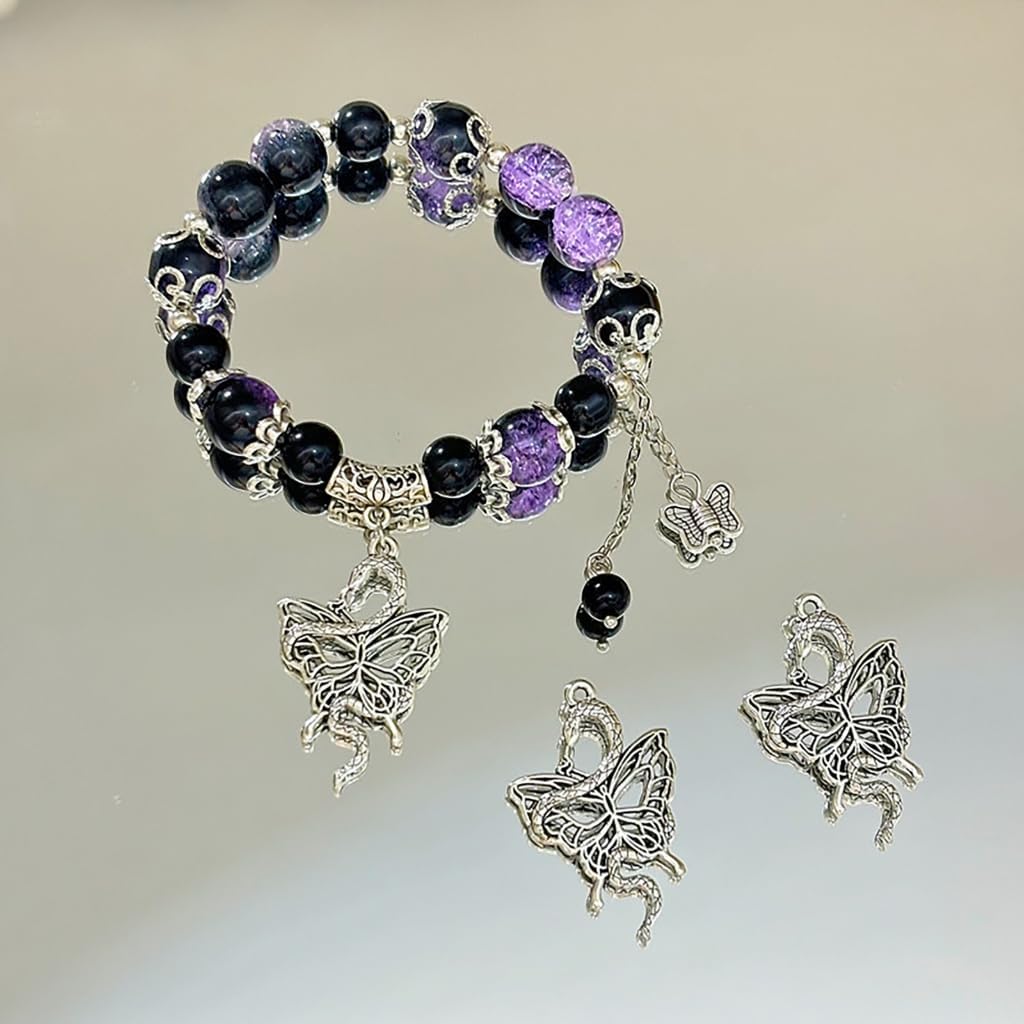 Unique Butterfly and Snake Bracelet for Women Adjustable Wristchain for Parties