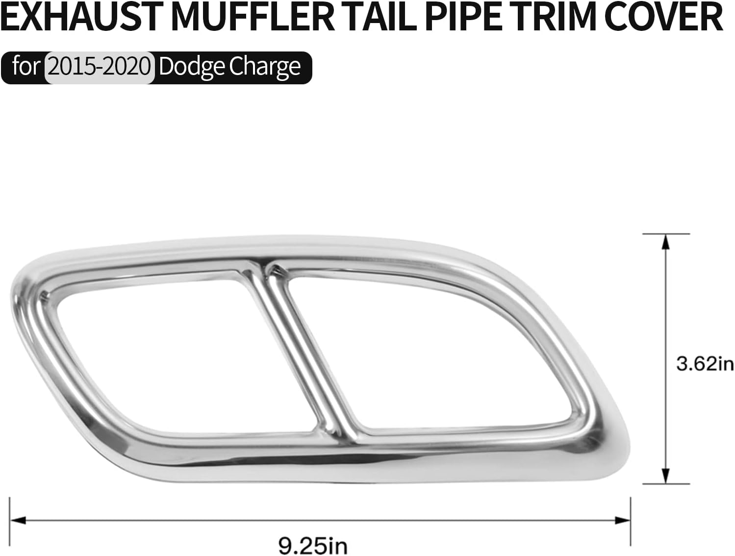 JWWY Stainless Steel Exhaust Muffler Tail Pipe Trim Cover for 2015-2022 Dodge Charger Exterior Accessories