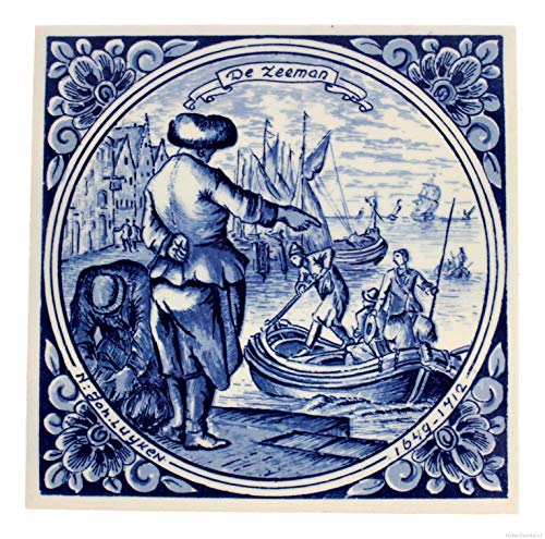 Ceramic Tile Blue Delft Retro Azulejo Vintage Tiles Wall Art Home Decor 6x6 inches #021