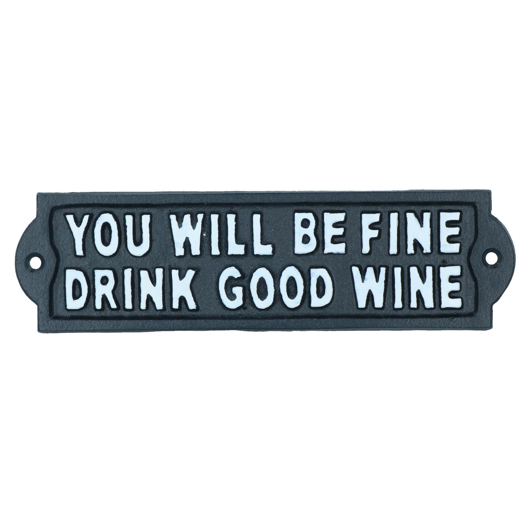 Drink Good Wine Cast Iron Sign Plaque Wall Door Fence House Garden Yard Bar