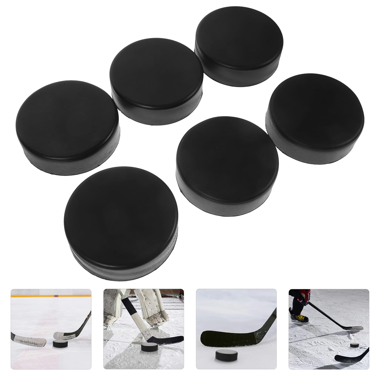Veemoon 15 Pièces de Palets de Hockey sur Air en PU Noir, Accessoires D'entraînement Polyvalents avec Retour Réaliste, pour Entraînement Extérieur et Jeux de Hockey sur Table