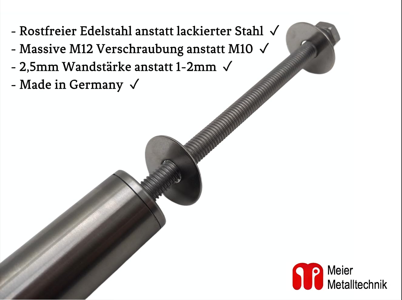 Drążek do podciągania 70-170 cm, masywny, grubość ścianek 2,5 mm, stal nierdzewna – do użytku wewnątrz i na zewnątrz, drążek gimnastyczny, do podciągania, odpowiedni do belek i słupków