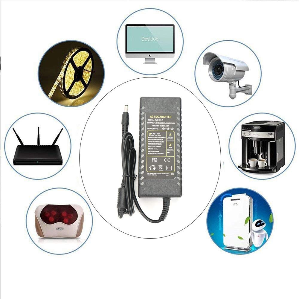 Fuente de Alimentación 24V 5A 120W Transformador para Tiras LED,Cámara,LCD de TFT