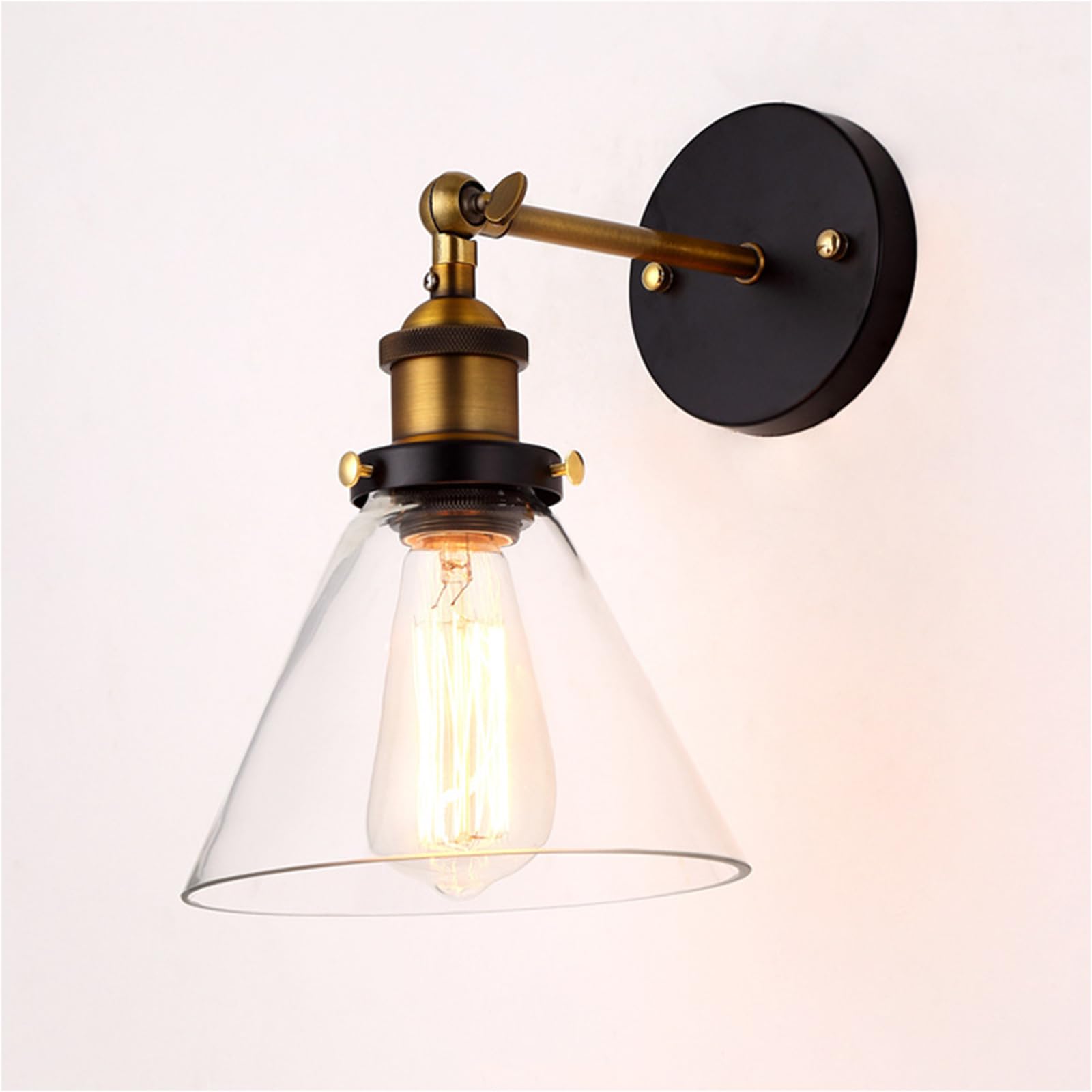 SXSCARKX Wall Sconces E27 Living Room Hallway Balcony Decorative Glass Lamp