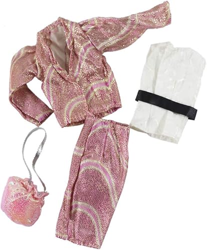 Miniatura 46 de Ropa de muñeca, 5 conjuntos de trajes de primavera pantalones cortavientos sombrero para muñecas de 11.5 pulgadas, accesorios estilo aleatorio (A)