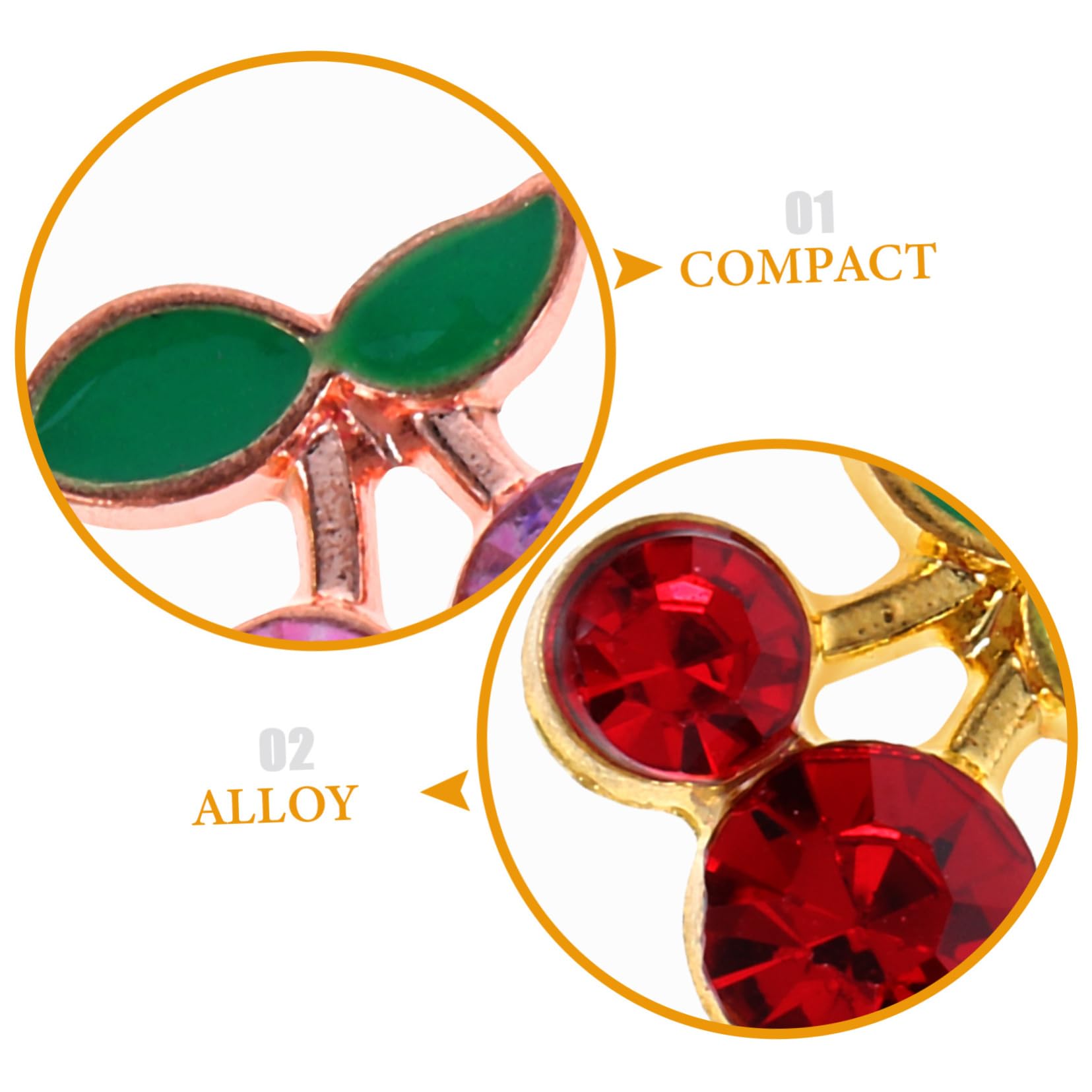 SHERCHPRY 5 Set Ciondoli Per Unghie Decorazioni Per Nail Art Con Ciliegie Per Manicure E Te Per Unghie Con E Pezzi*5