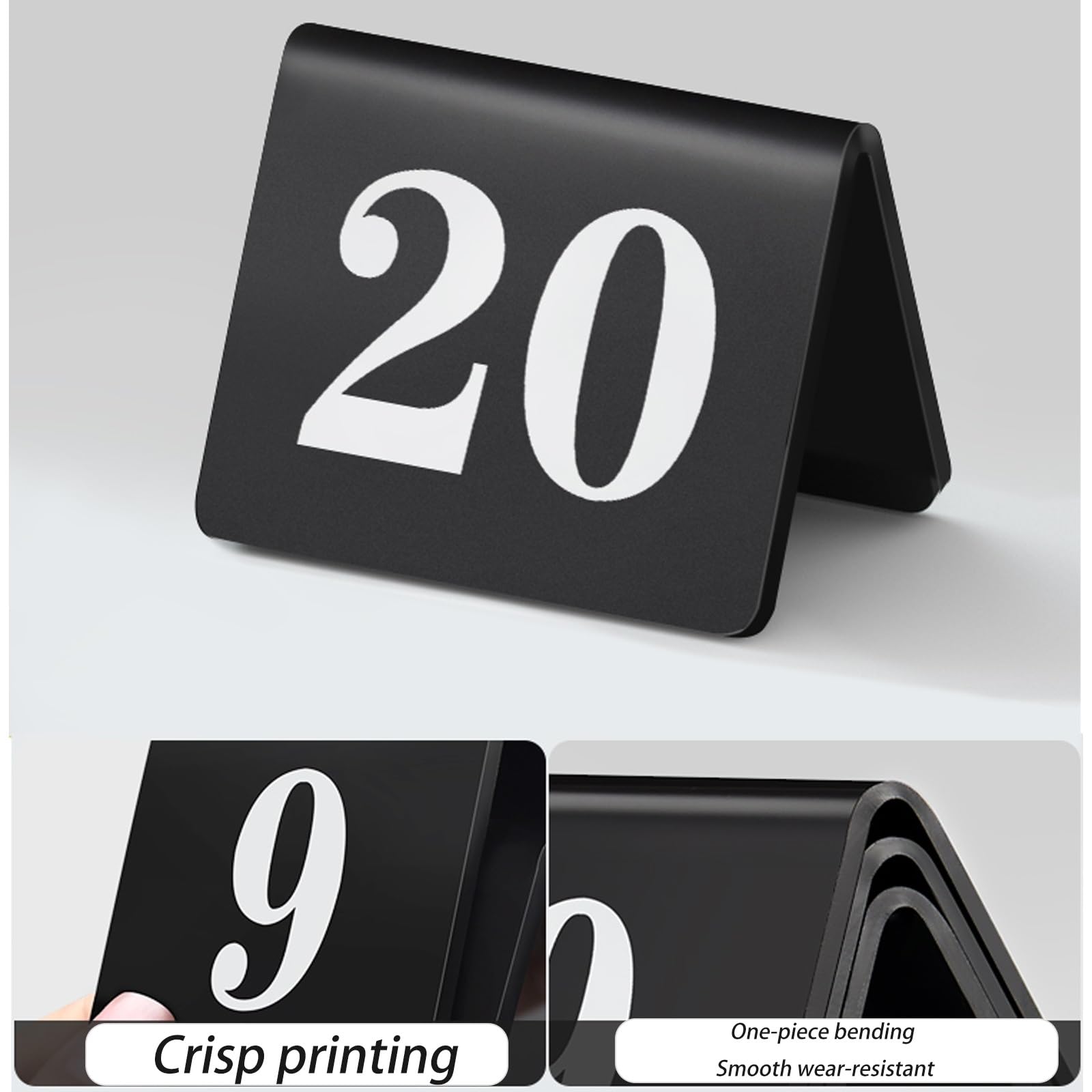 Carpas acrílicas de doble cara con números de mesa, placas de números de mesa en forma de V para bodas y eventos, transparente, paquete de 25, opciones multicolor disponibles