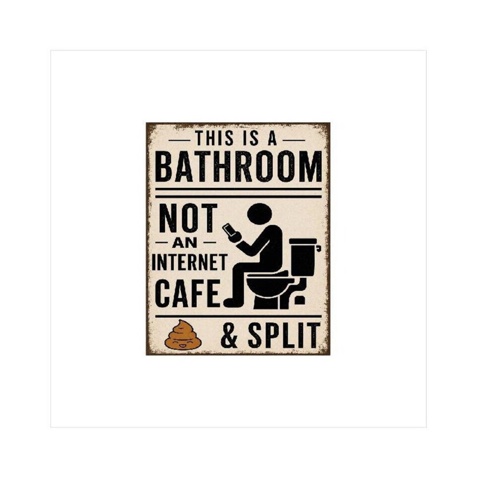 FNYUVNFAF Funny Bathroom Sign Metal Tin Sign Do Your Business Quietly Vintage Humorous Wall Decor for Restroom or Powder Room 8 X 12 in