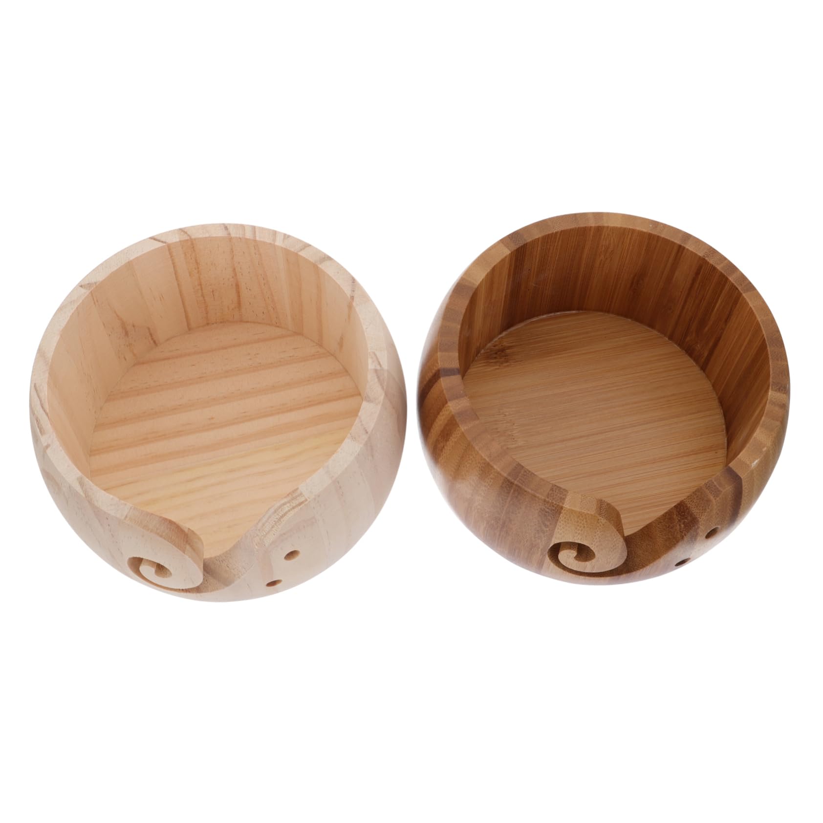 Gadpiparty Ciotola per Filati in Legno, 2 Pezzi, Accessorio per Maglieria e Uncinetto, Superficie Liscia, Portatile, per Proteggere Filato