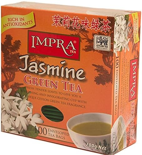 Impra Green Jasmine Tea, 2.0 Gram, 100-Count (3 pack)