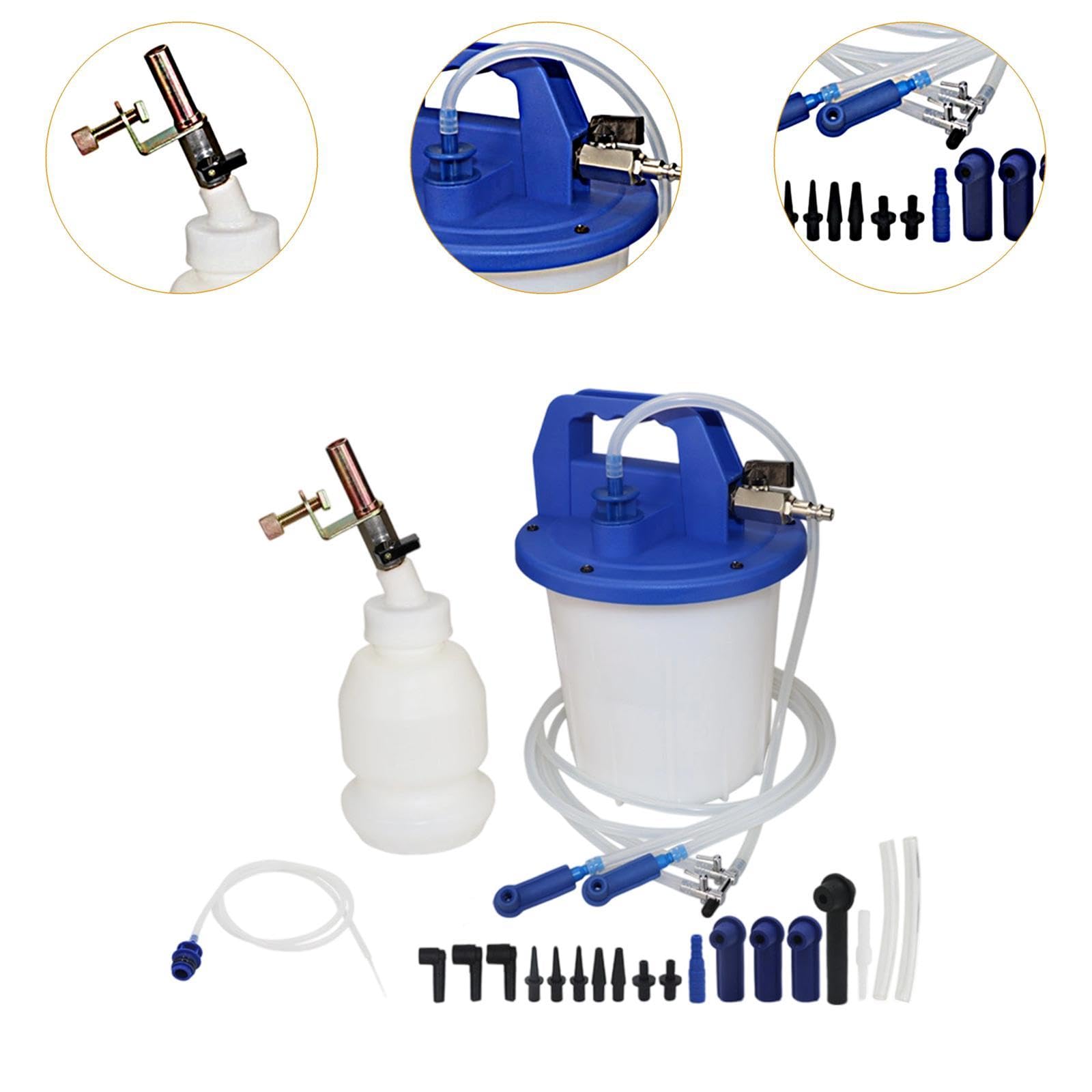 Qianly Kit Extractor de Líquido de Frenos Automóvil con Adaptadores Y Botella Neumática de 3L Diseño Conveniente Y Fácil Limpieza Adecuado para Mantenimiento