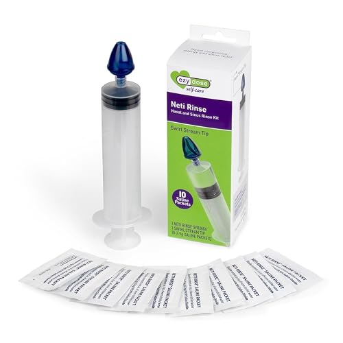 Ezy Dose Sinus & Allergy Relief Syringe, Nose Rinse Kit,