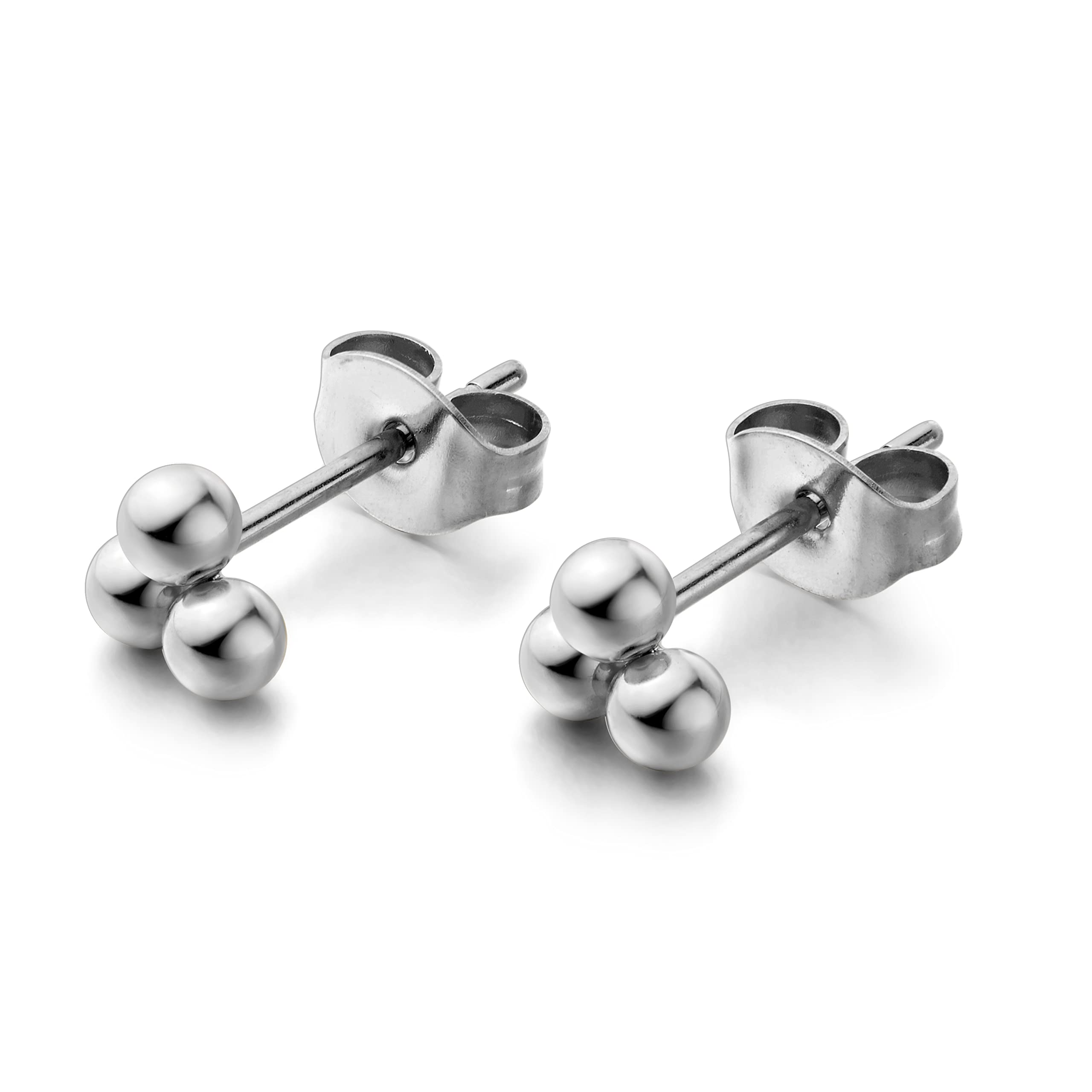 Limerencia G23 Pure Titanium Hypoallergenic Earrings | Tiny Trinity Ball Stud Earrings | Minimalist, F136 Implant Grade | Suitable for Sensitive Ears