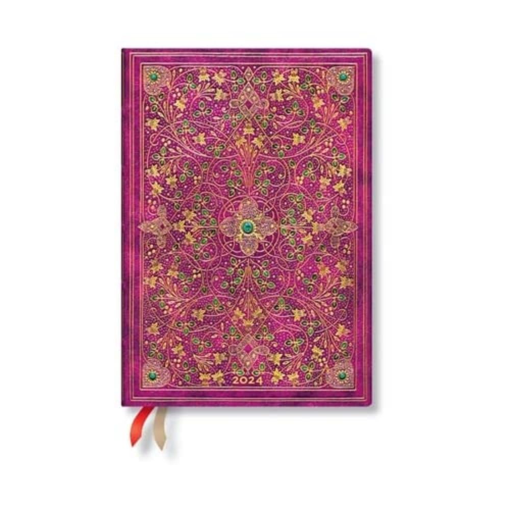 Diamond Jubilee (Sangorski & Sutcliffe) Midi 12-month Week-to-View Softcover Dayplanner 2024