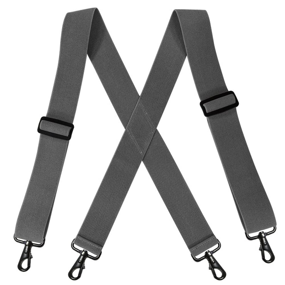 YYKSYDPT 2Inch Heavy Duty Braces for Men, Work Suspenders with Hooks Mens Braces for men Trousers Outdoor (Dark Gray)