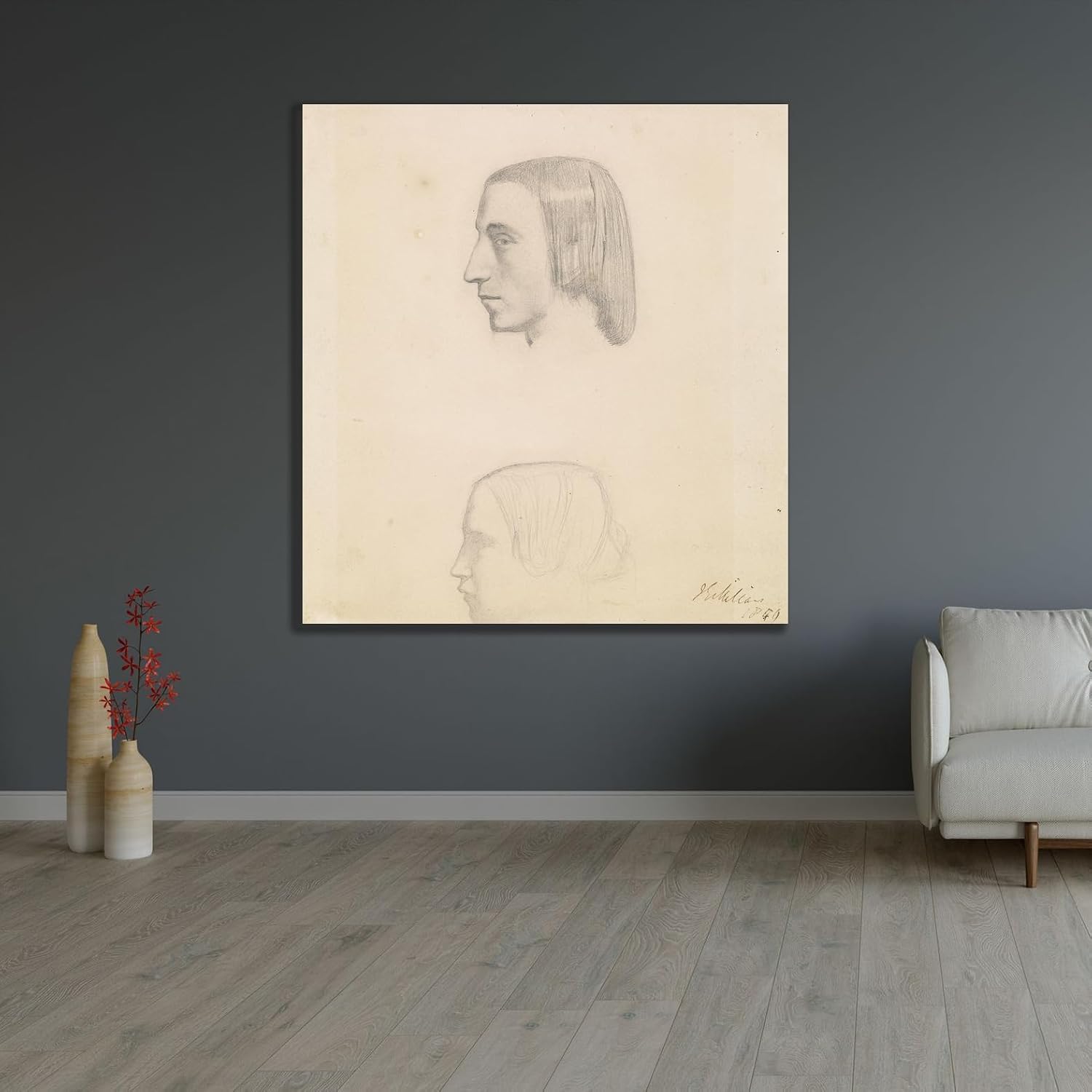 ArtDirect Isabella - Head, Study of Servant (1849) Unframed Art Print Giclee Poster by Sir John Everett Millais - Ready for Framing with Customization Sizes 8x9, 11x12, 16x17, 24x26, 36x39 and 48x51 inches