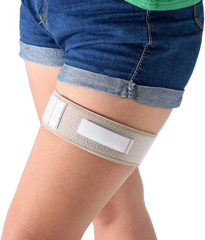 HAMUHACatheter Legband Holder,with Anti Slip Catheter Leg Strap Catheter Fixation Tape Leg Holder Urinary Incontinence Supplies Catheter Leg Band Strap Wrap Tube Bag Holder (Beige)