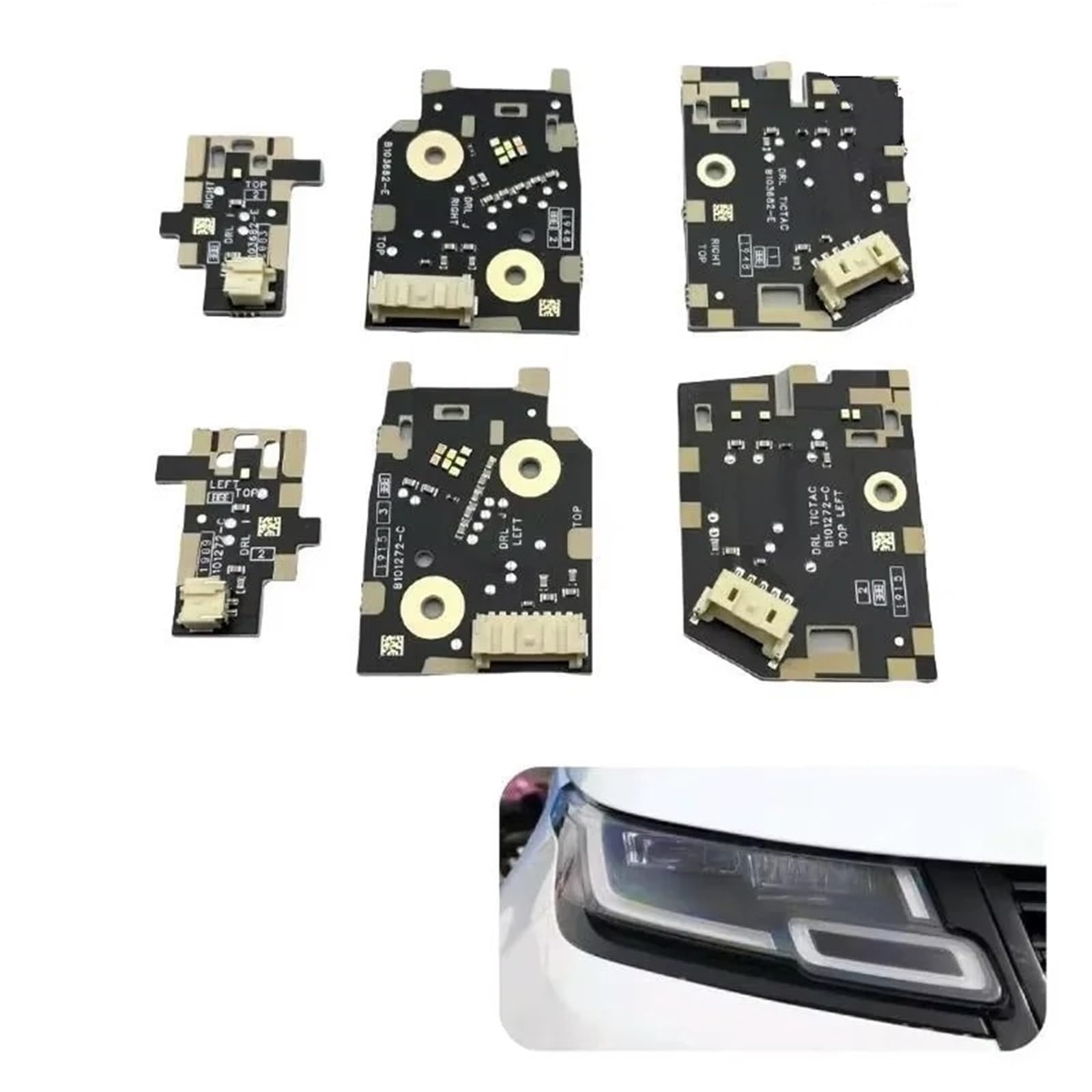 Gruppo Ottico Anteriore Auto Per Land Per Rover Velar 2017 2018 2019 2020 2021 2022 Faro LED DRL Schede Luce Di Marcia Diurna OEM B101672-C B101682-C Fari(3pcs for Left light)