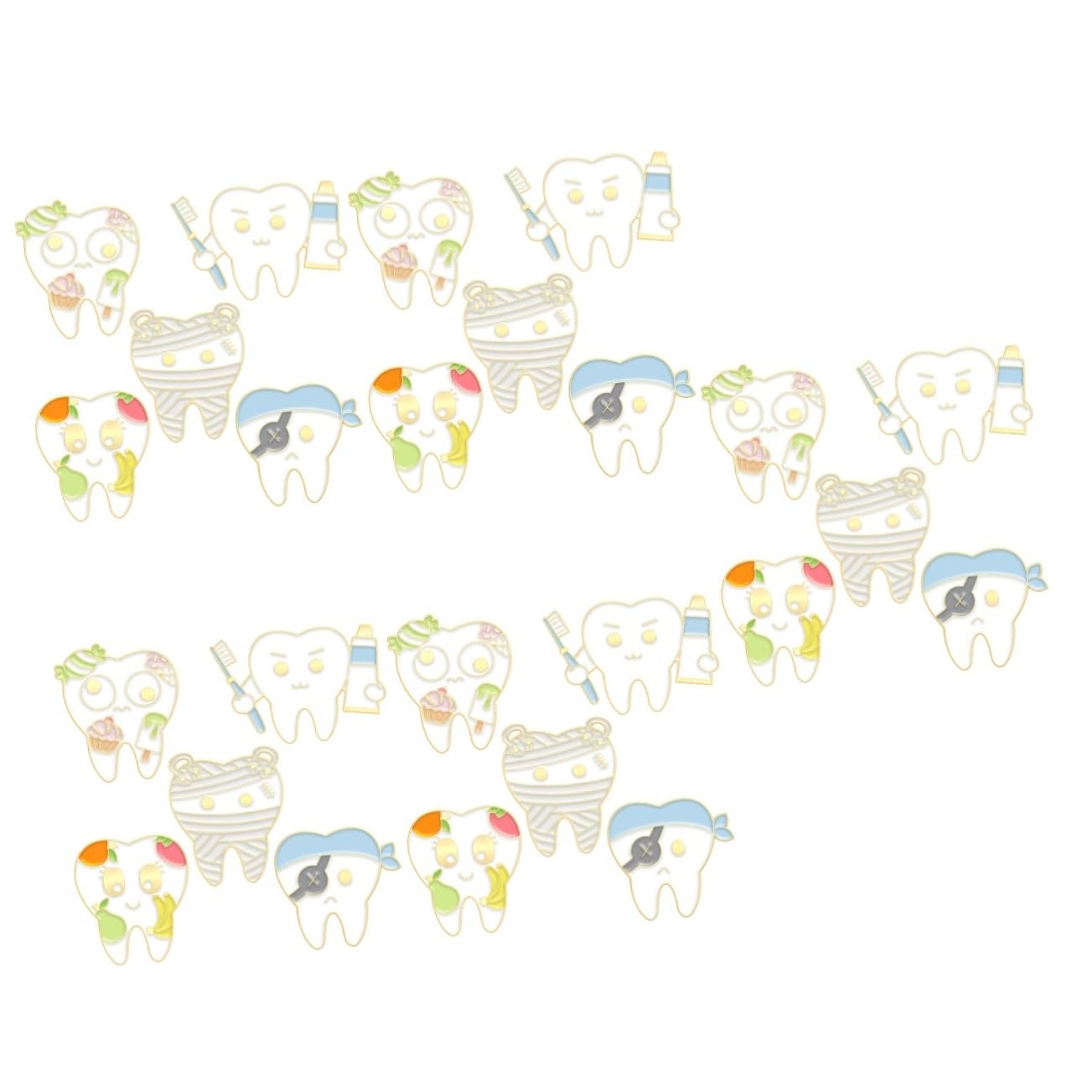 SHERCHPRY 10 pz Dente Spilla Vestiti Delle Donne Denti Spilla Carino Infermiera Denti Denti Denti Spilla Denti Pin Zaino