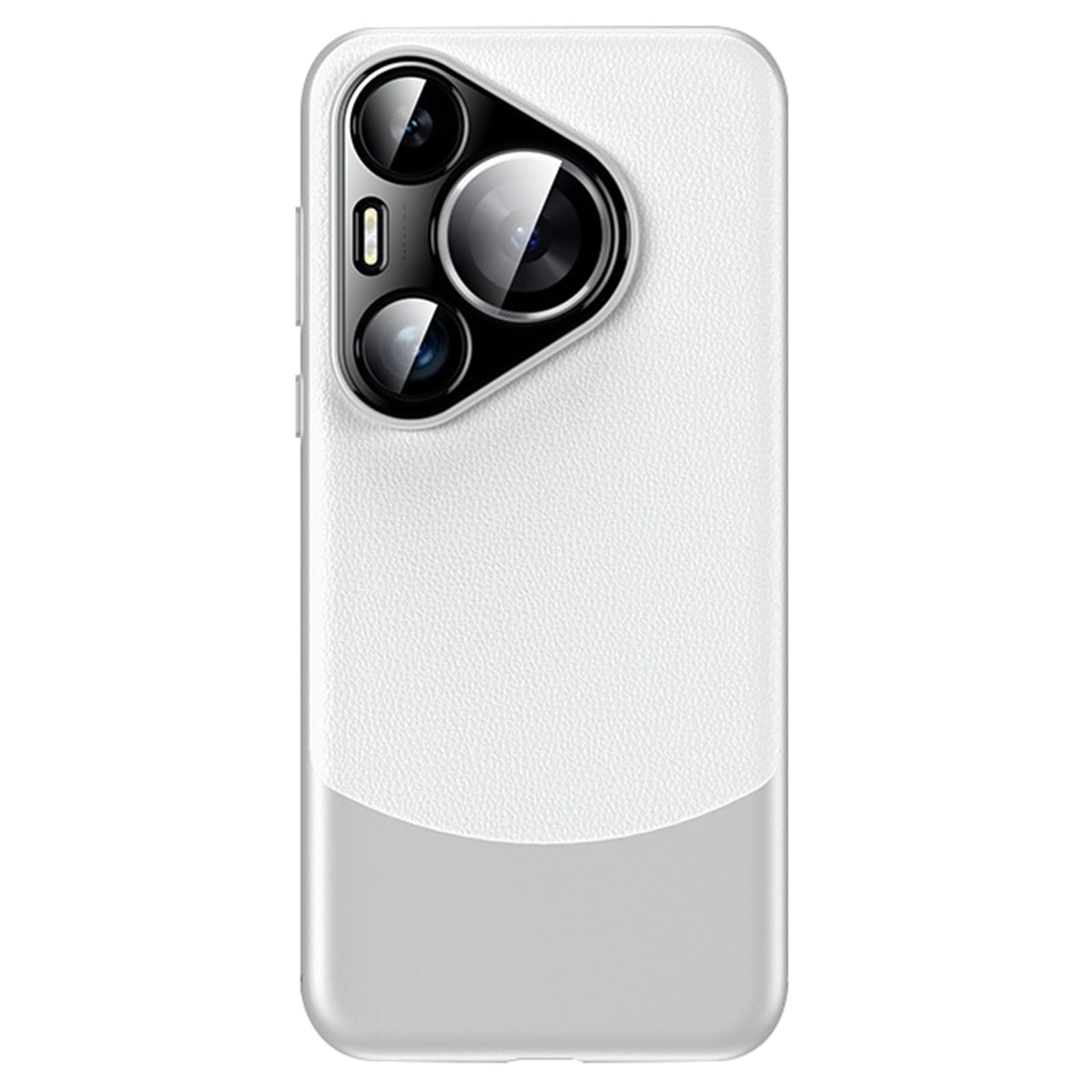 ZIFENGXUAN-Ultra -Thin Case for Huawei Pura 70 Ultra/70 Pro/70 Pro+/70, Business Style Leather Soft Case Raised Lens Protection Anti -Fall Shell (70 Pro,Silver)